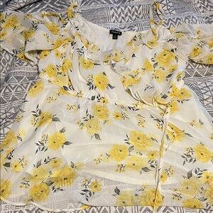 Torrid Yellow Floral Blouse